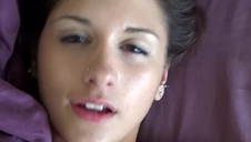 Sweet little teen fucked in pov on her bed